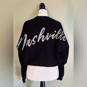 Black Nashville Cropped Sweatshirt
